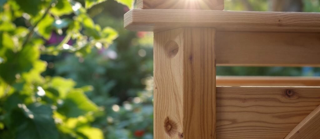 Mobilier extérieur en bois sur mesure dans un jardin