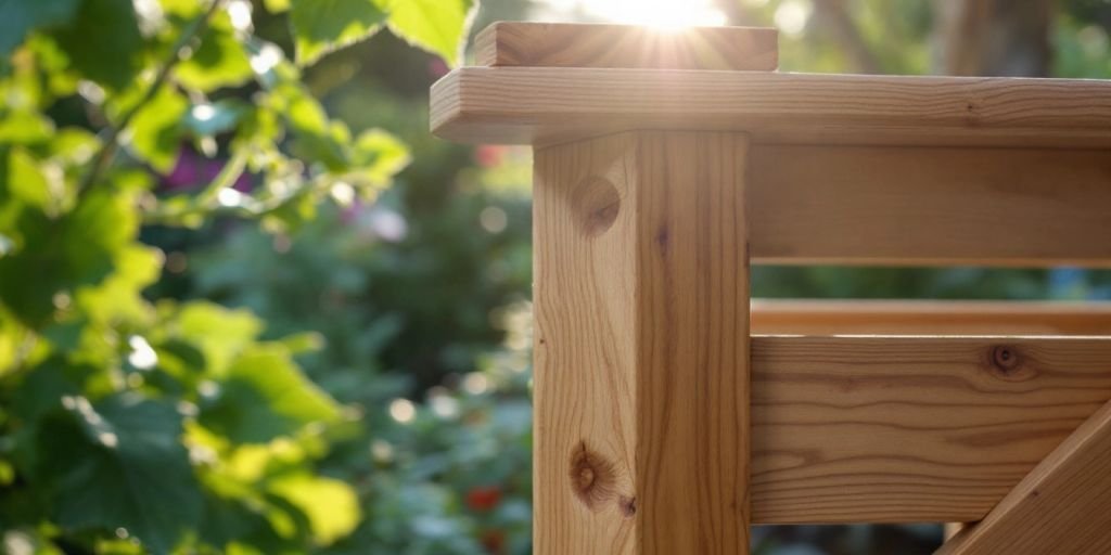 Mobilier extérieur en bois sur mesure dans un jardin