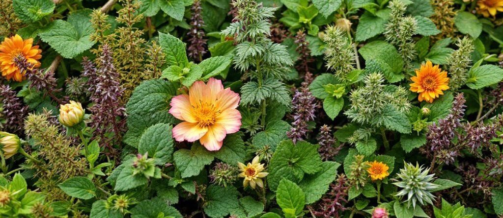 Variété de plantes illustrant la diversité botanique.