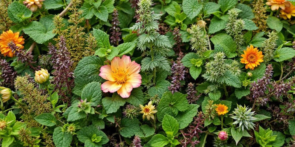 Variété de plantes illustrant la diversité botanique.